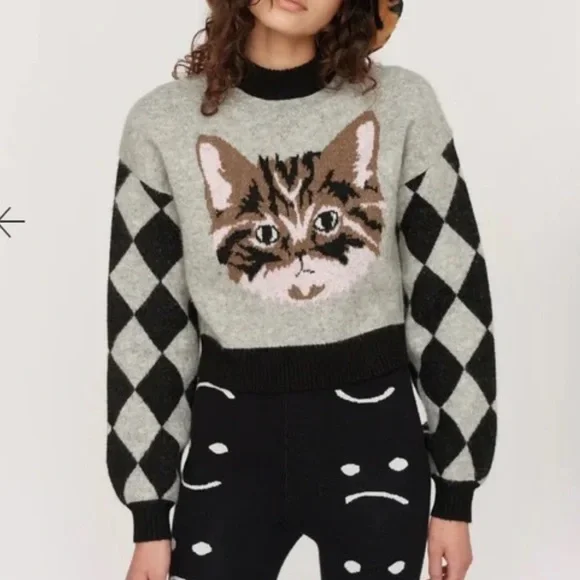 Lazy Oaf Sweaters Lazy Oaf S Cat Sweater Poshmark
